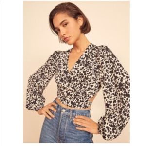 Reformation long sleeve backless Maddie Top